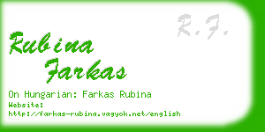 rubina farkas business card